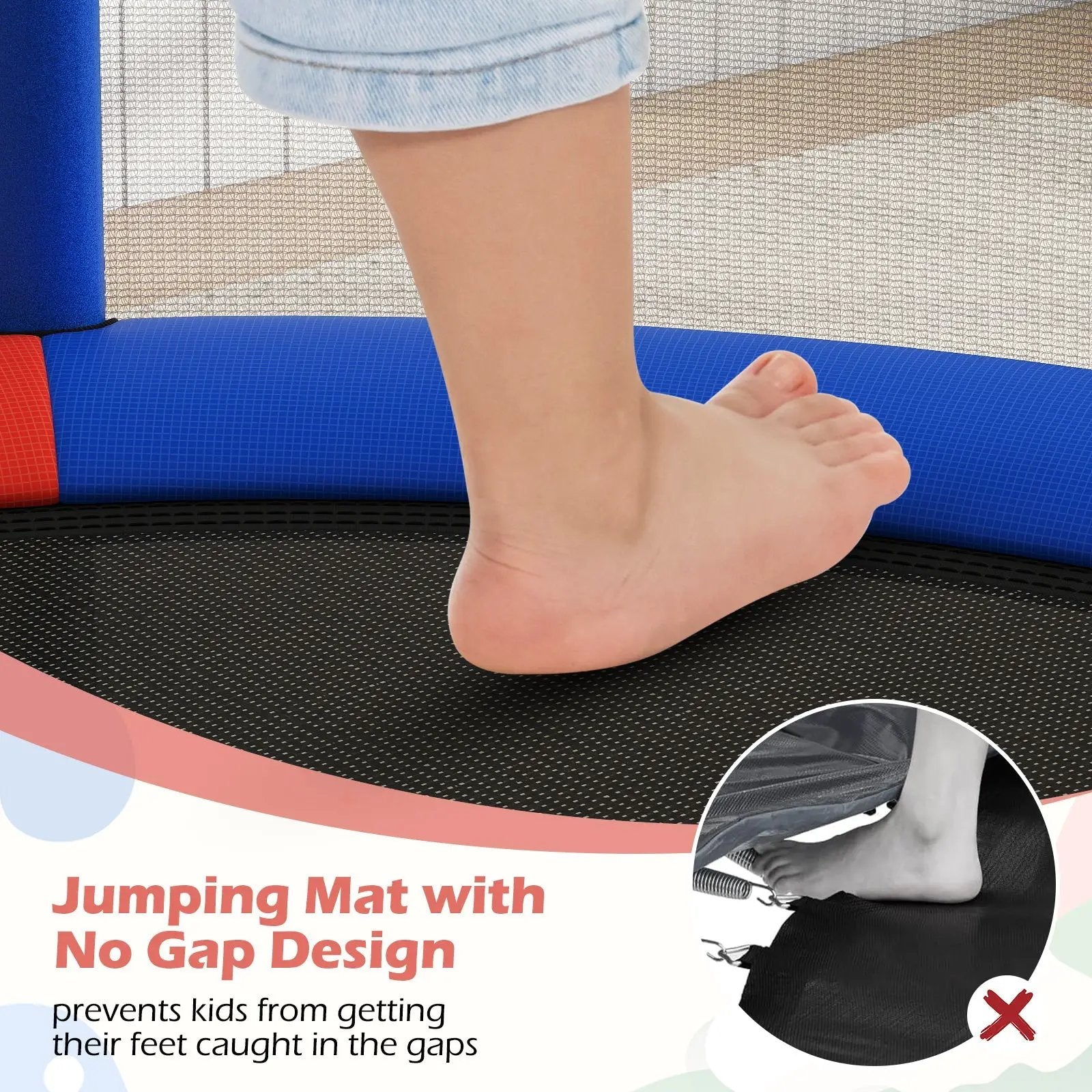 55" Kids Trampoline Gift for for 3-6 Years Old Boys and Girls by DirectDeals