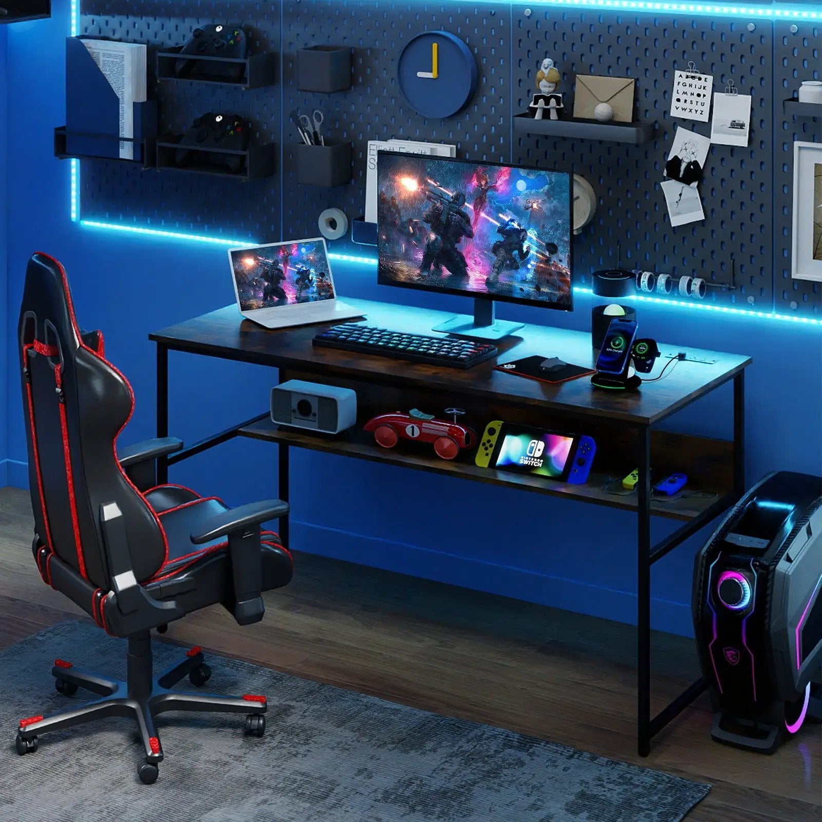 55 x 24 inch Computer Desk with Power Outlets and USB Ports by DirectDeals