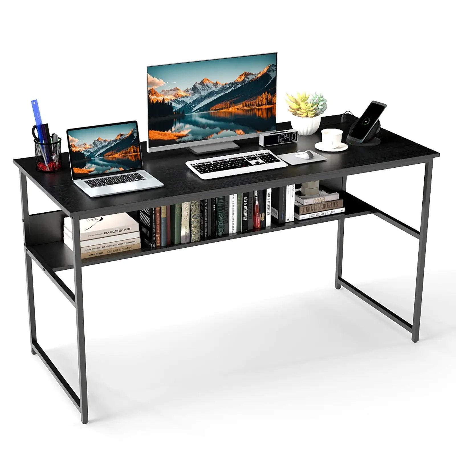 55 x 24 inch Computer Desk with Power Outlets and USB Ports by DirectDeals