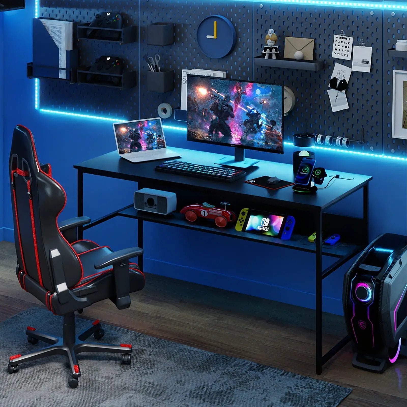 55 x 24 inch Computer Desk with Power Outlets and USB Ports by DirectDeals