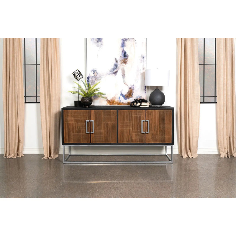Washoe - 4 Door Accent Cabinet - Walnut by HouseOfZazla