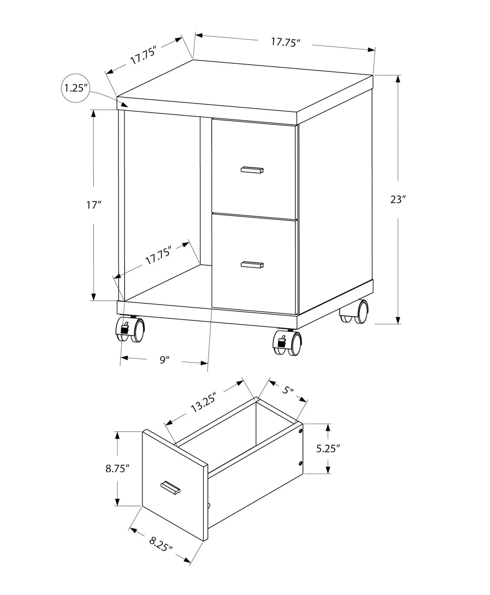 Office File Cabinet Rolling Printer Cart by HouseOfZazla