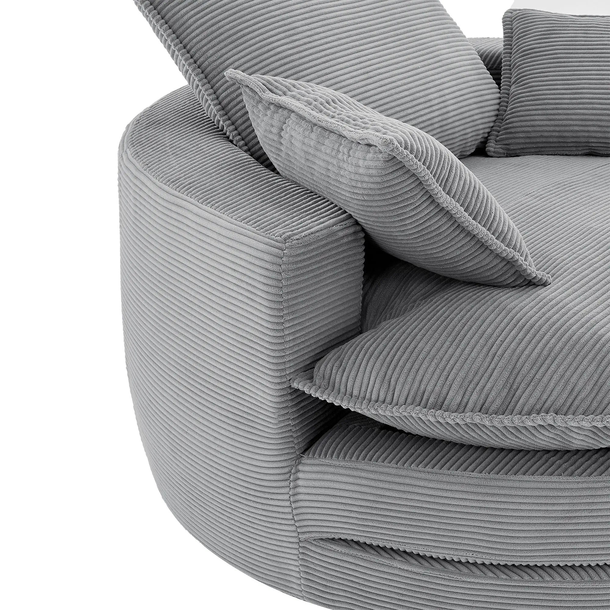 360° Swivel Accent Barrel Chair With Dual Layer Cushion And 3 Removable Pillows by HouseOfZazla