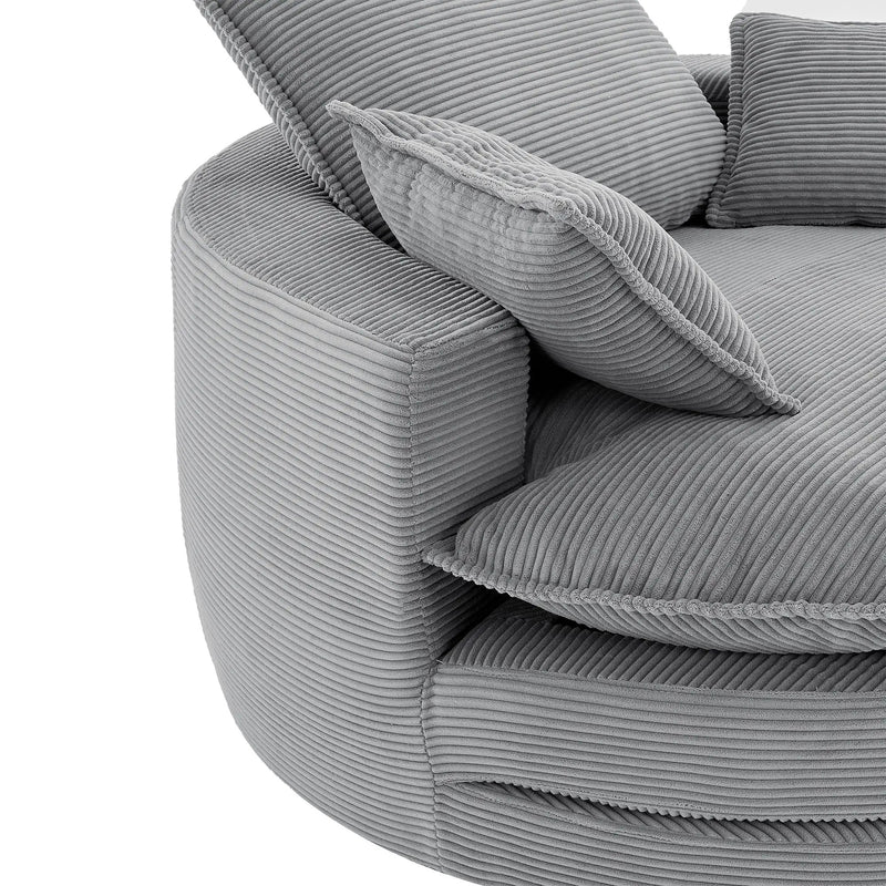 360° Swivel Accent Barrel Chair With Dual Layer Cushion And 3 Removable Pillows by HouseOfZazla
