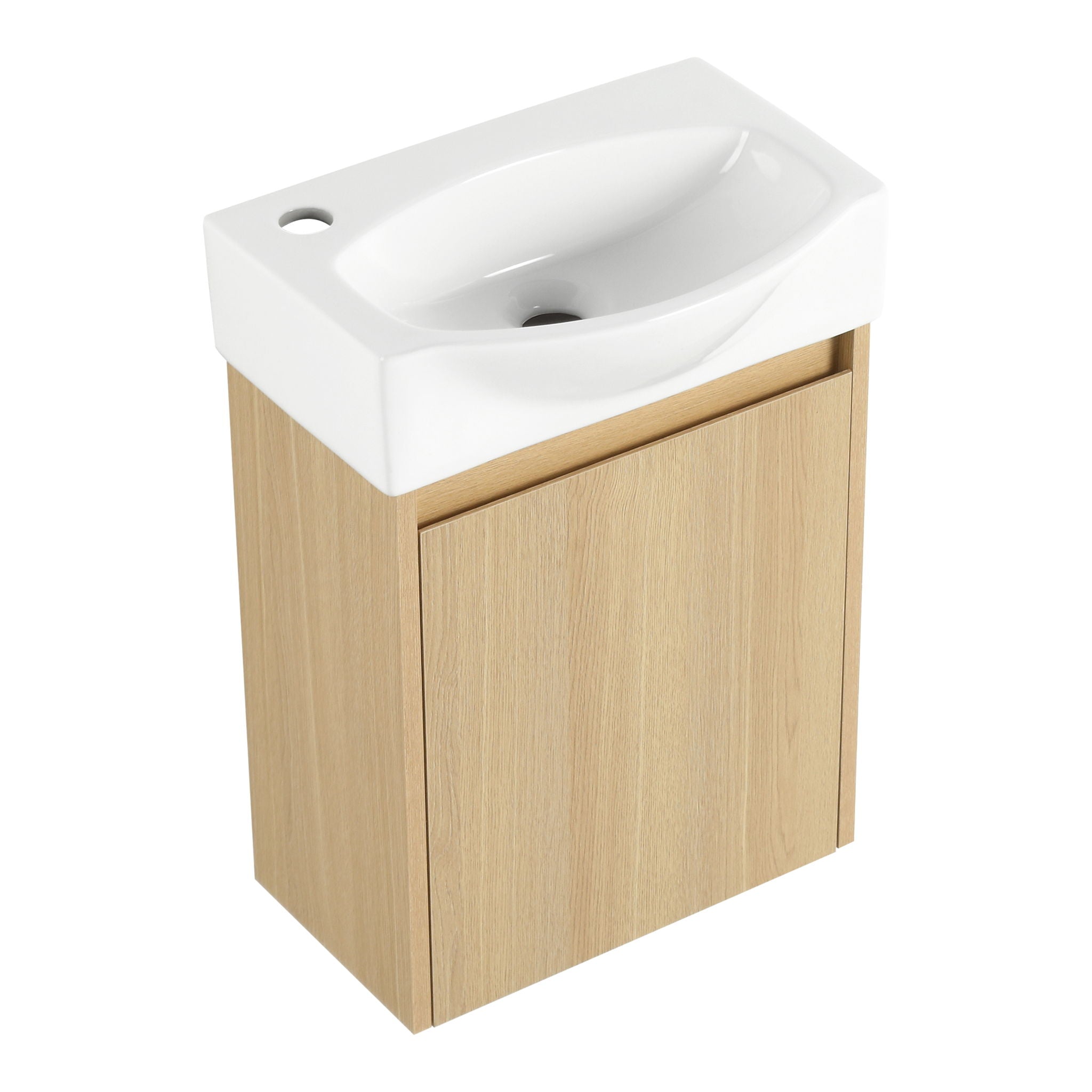 Modern Bathroom Vanity With Ceramic Basin, Wall Mounted Floating Sink Combo, Storage Cabinet by HouseOfZazla