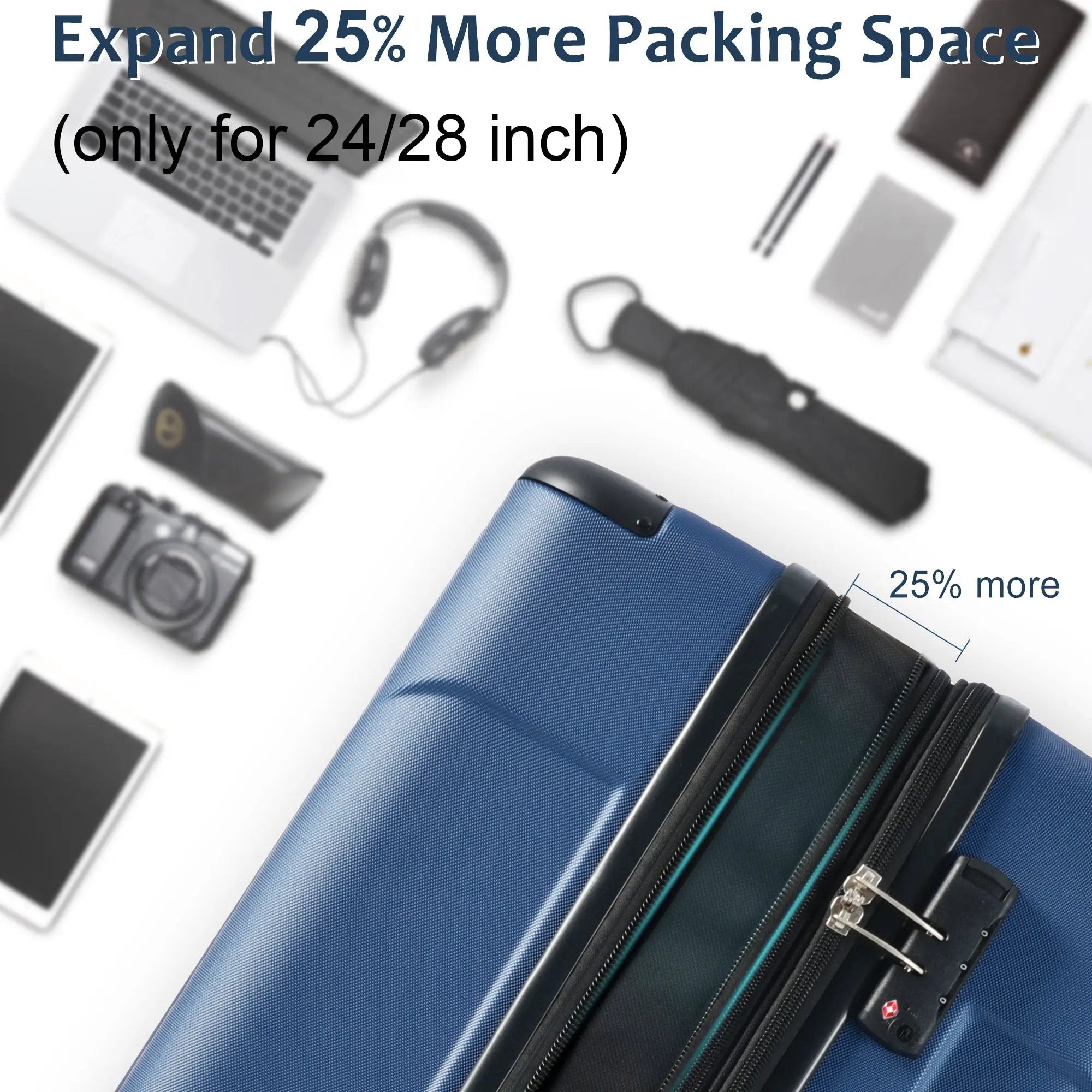 Hardshell Luggage Sets 6 Piece Suitcase Set Blue by HouseOfZazla