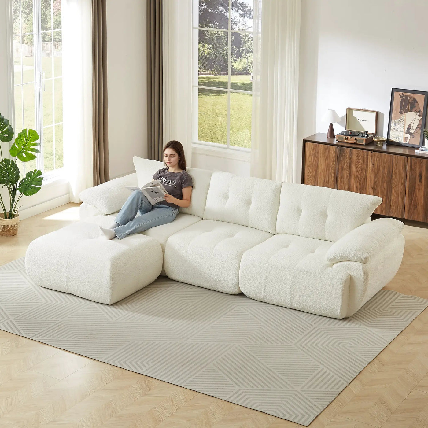 115'' Large Modern 3-Seater Sofa by HouseOfZazla