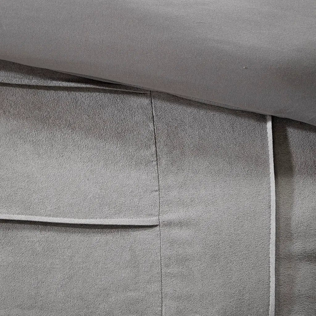 7 Piece Faux Suede Comforter Set Grey Full by HouseOfZazla
