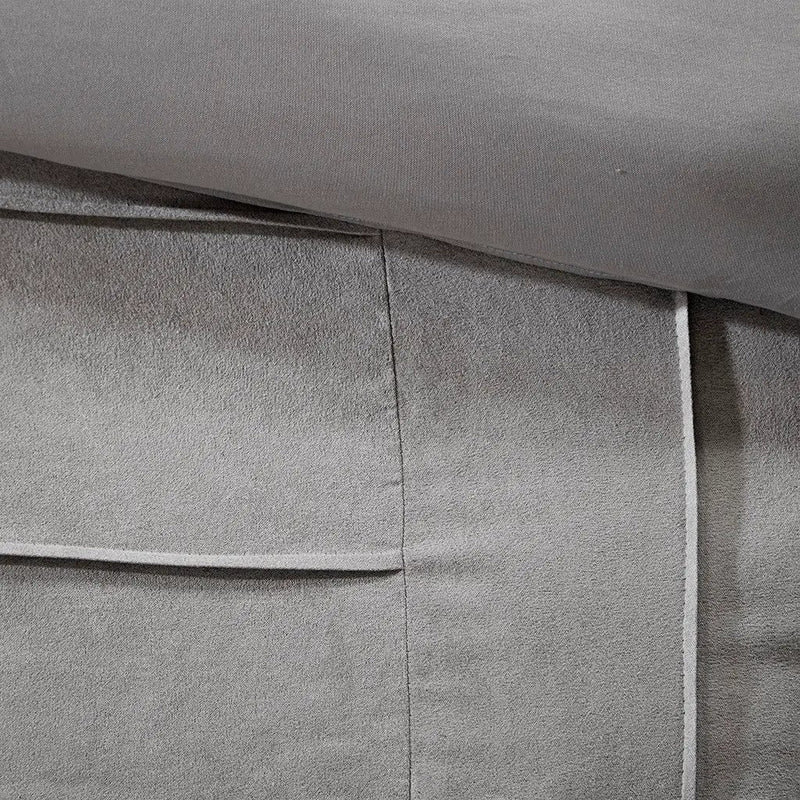 7 Piece Faux Suede Comforter Set Grey Full by HouseOfZazla