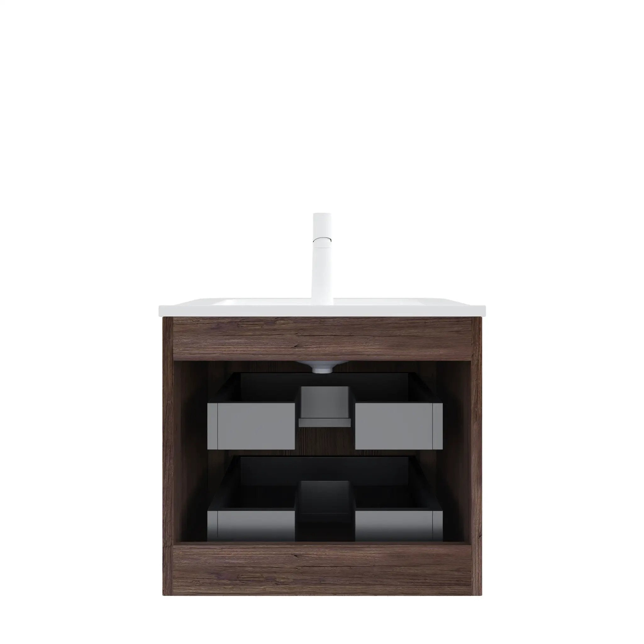 Noor 24" Bathroom Vanity with Sink, Wall-Mounted Floating Plywood Bathroom Storage by HouseOfZazla