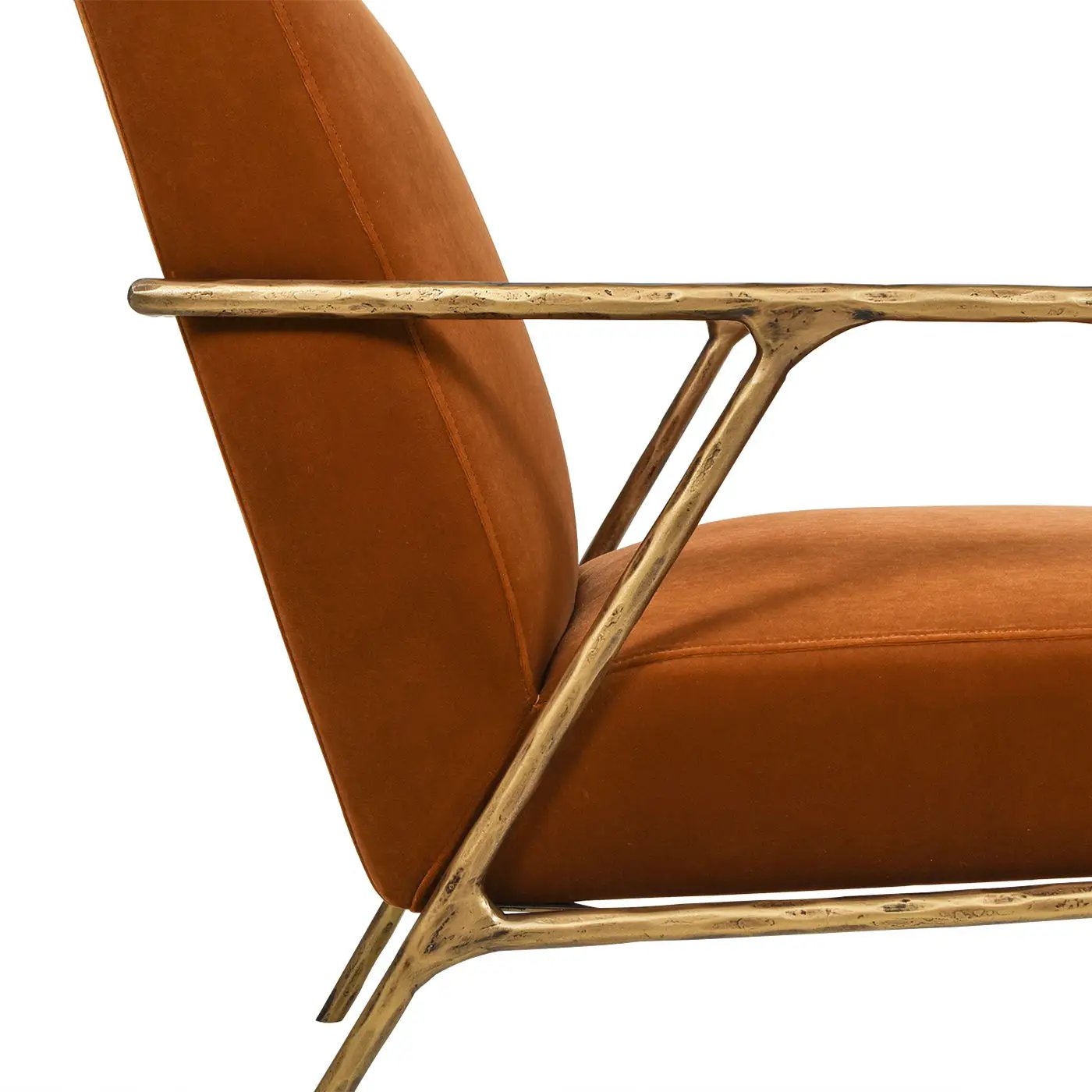 Aerin - Hammered Brass Upholstered Accent Arm Chair by Unique Piece Furniture