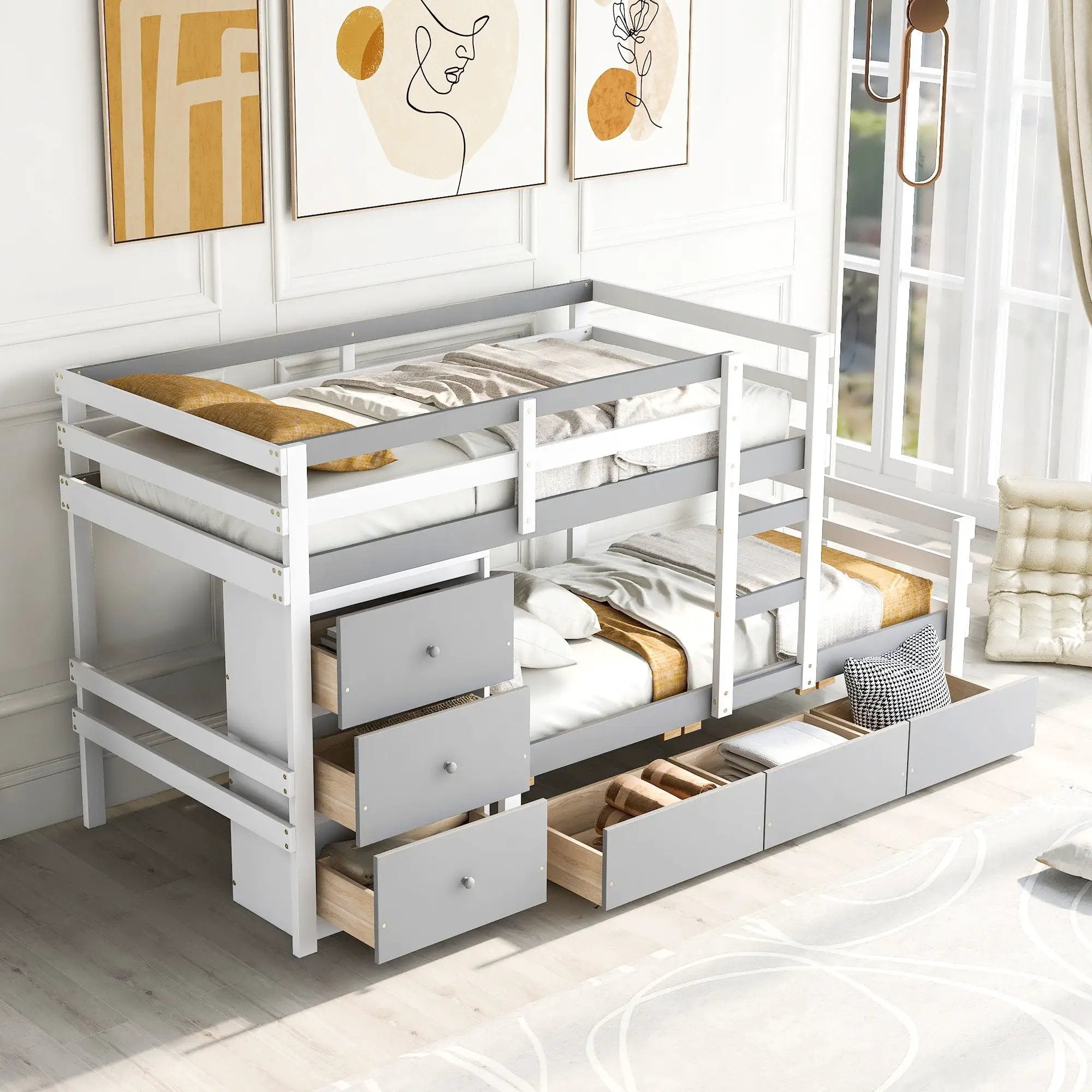 Loft Bunk Bed With Drawers And Ladder by Unique Piece Furniture
