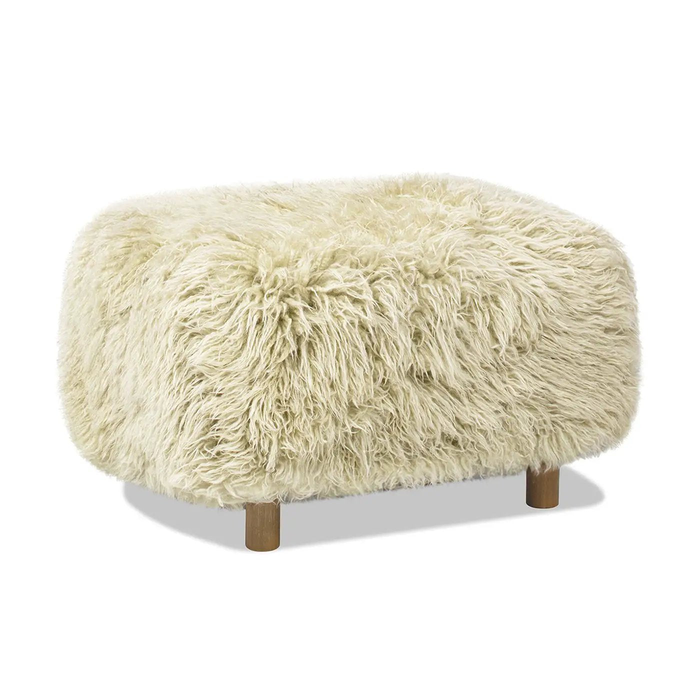 Enchante - New Zealand Sheepskin Rectangular Accent Ottoman - Taupe / Natural by Unique Piece Furniture