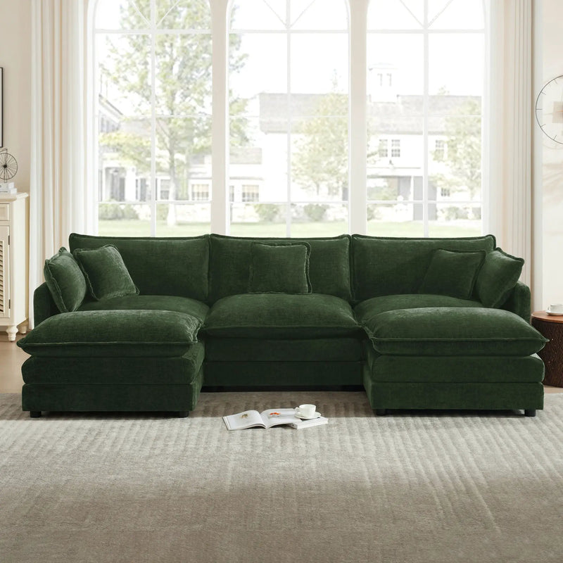 U-Shaped Sectional Sofa with Reversible Footrest by HouseOfZazla