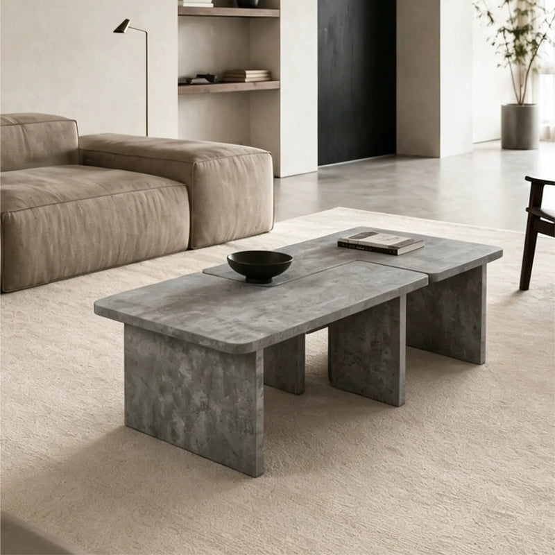 Modular Concrete Coffee Table Set of 2 by HouseOfZazla