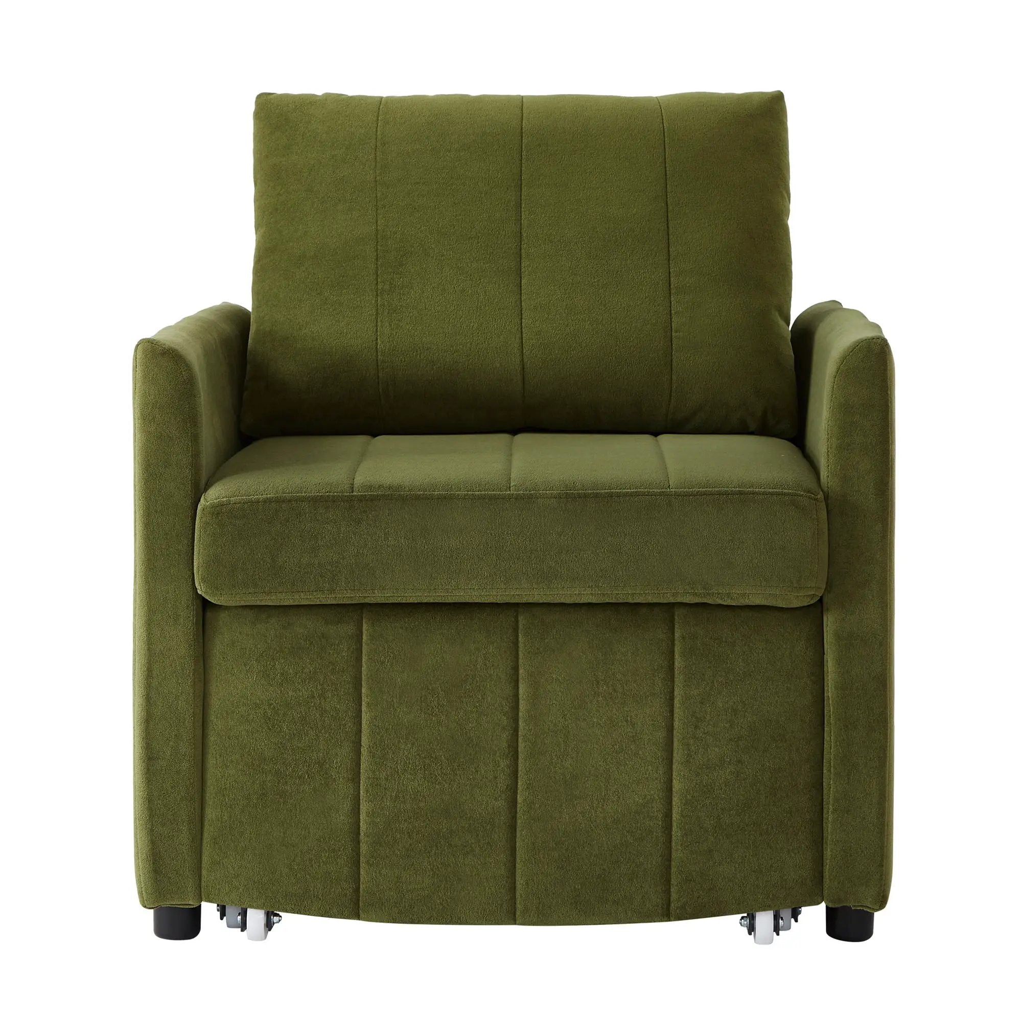 Upholstered Convertible Sleeper Sofa With 5 Position Backrest, Side Pockets, Storage
