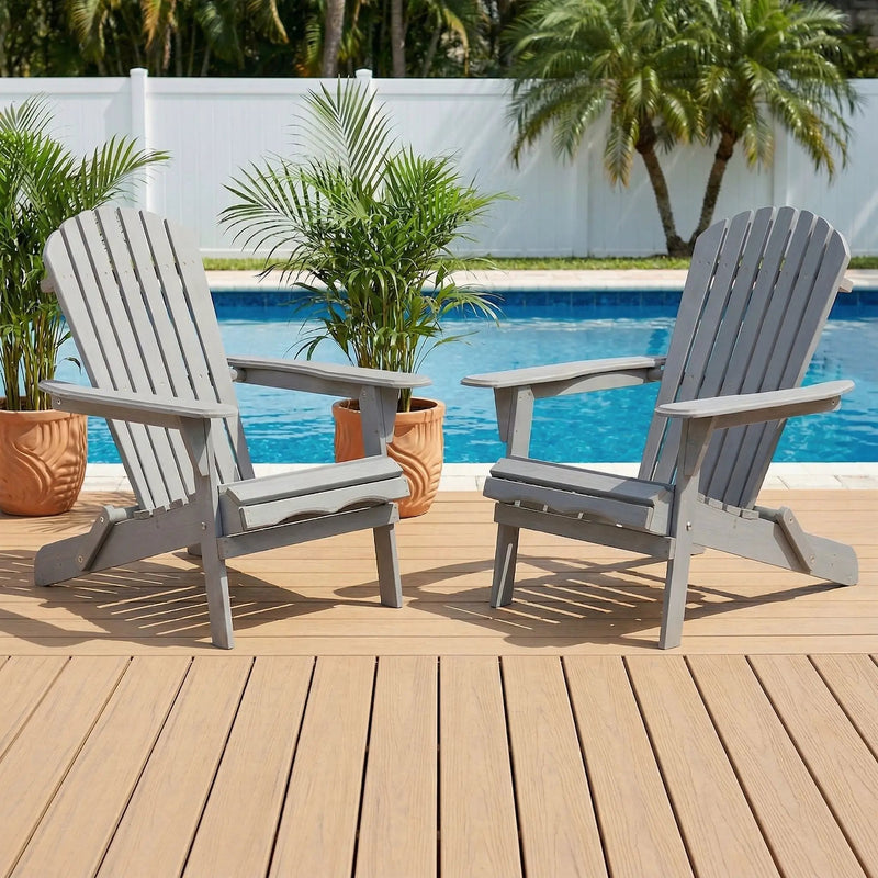Oversize Outdoor Folding Adirondack Chair, Patio Chair For Garden by HouseOfZazla