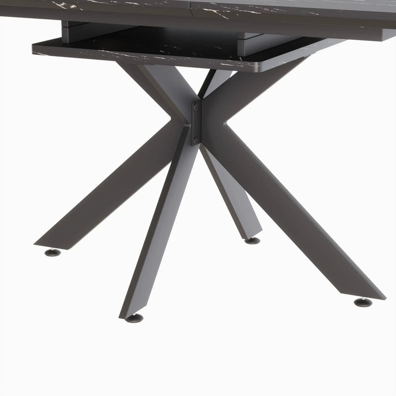 Extendable Dining Table Set With Curved Backrest Upholstered Chairs by HouseOfZazla