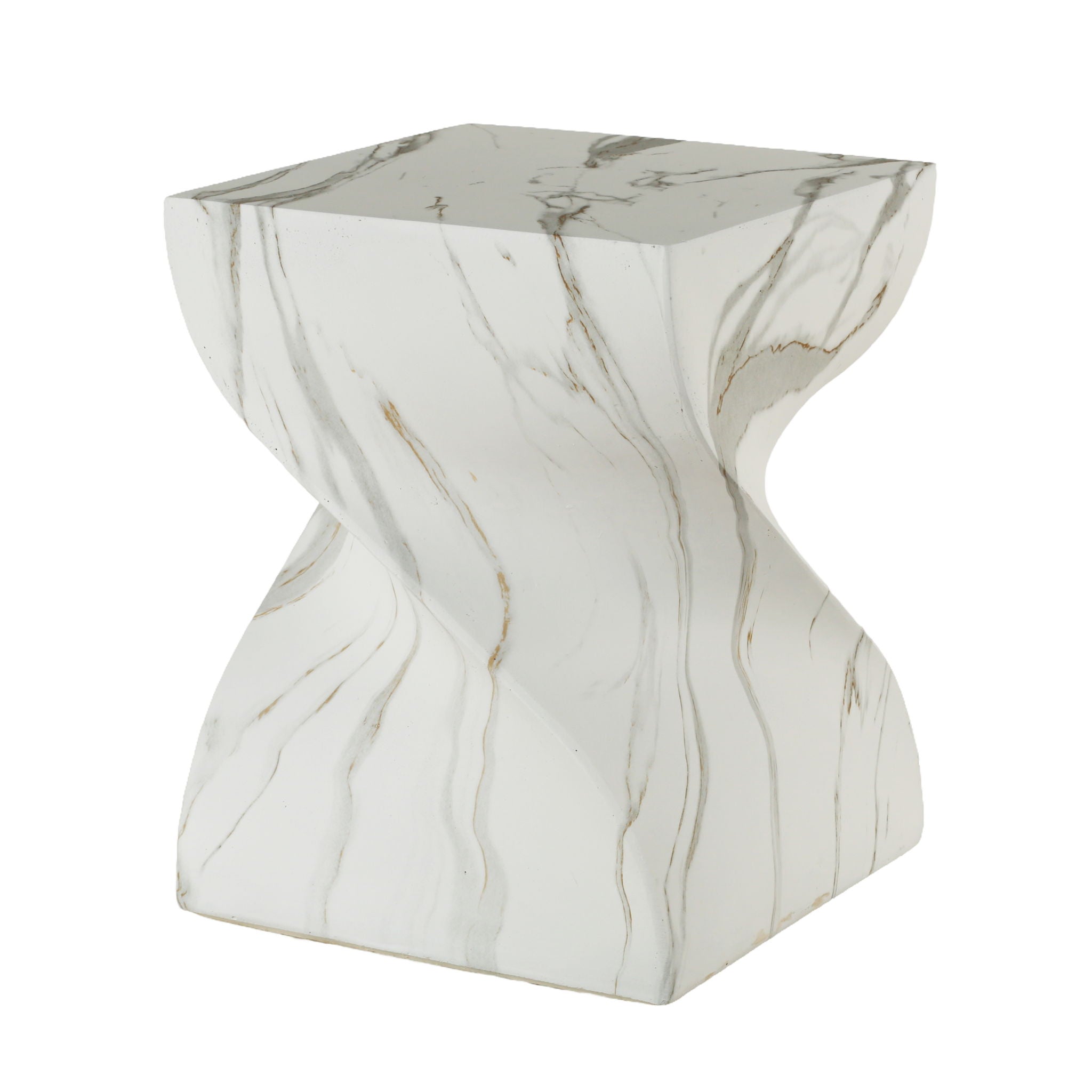 Outdoor End Table, Round Side Table For Patio And Garden - Marble by Unique Piece Furniture
