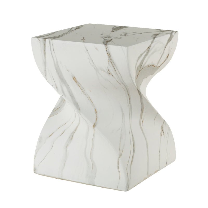 Outdoor End Table, Round Side Table For Patio And Garden - Marble by Unique Piece Furniture