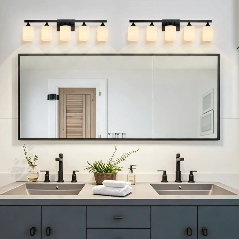 5-Light Matte Black Bathroom Lighting by HouseOfZazla