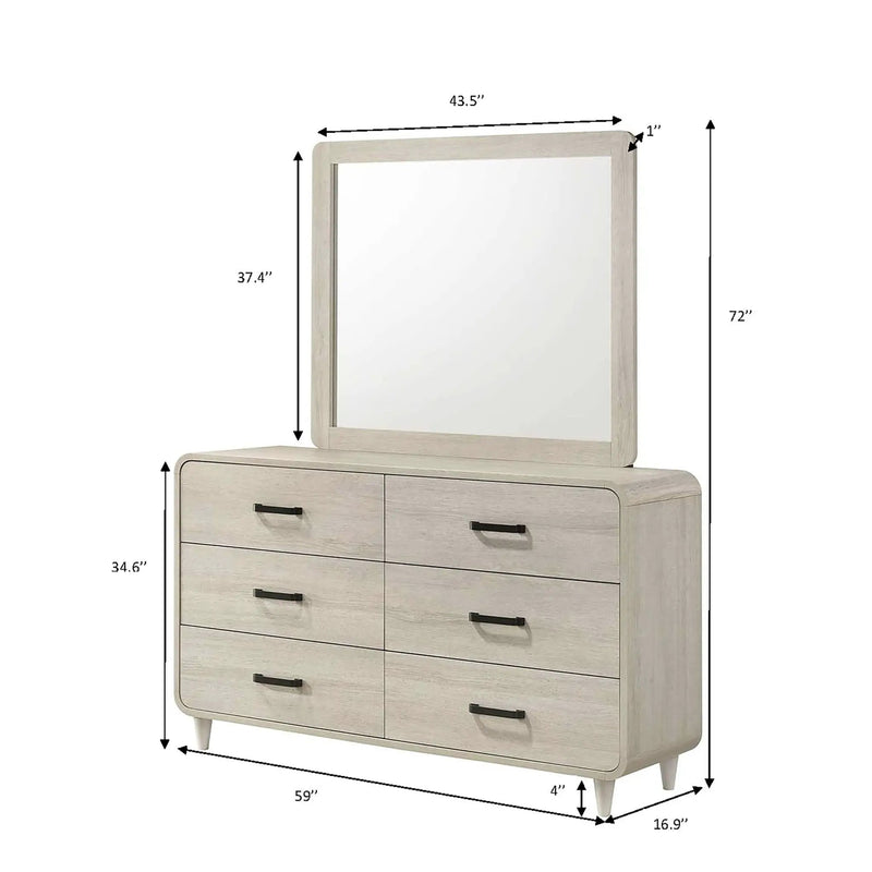 6 Drawer Dresser With Ample Storage Space - Antique White by Unique Piece Furniture