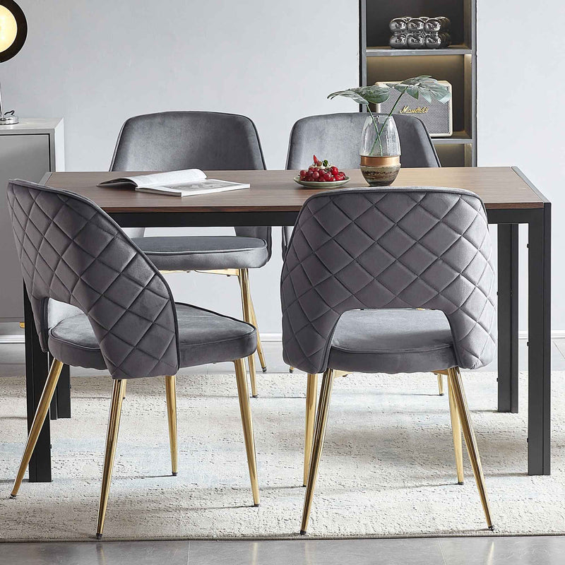 Dining Chairs With Metal Legs And Hollow Back Upholstered Dining Chairs by Unique Piece Furniture