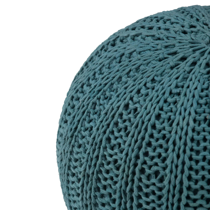 Shelby - Handcrafted Hand Knit Round Pouf by HouseOfZazla