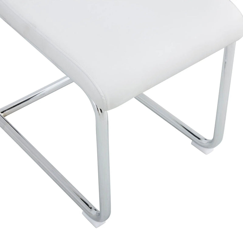 Modern Dining Chairs With Padded Seat, Metal Legs