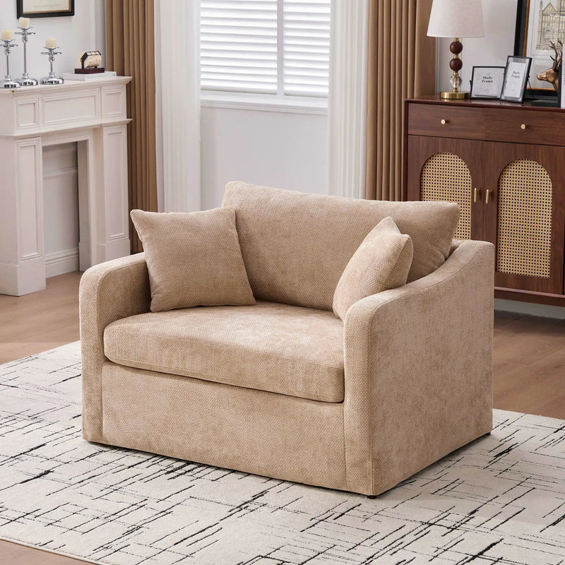 Farmhouse Accent Chair With 2 Bolster Pillows by Unique Piece Furniture