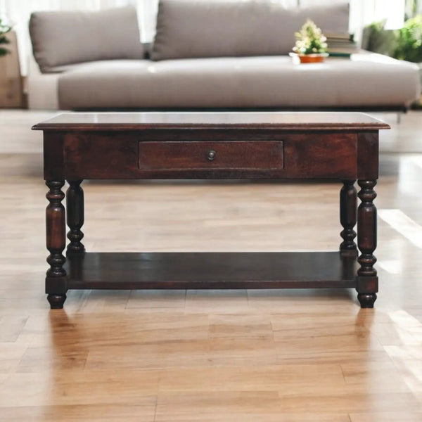 Turned Legs Drawer Table