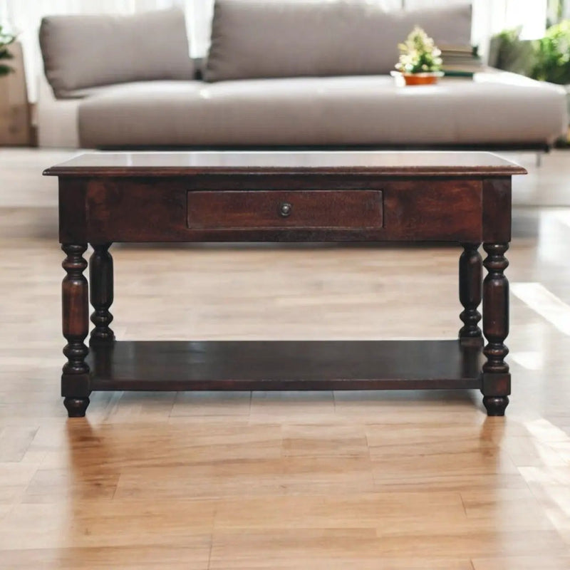 Turned Legs Drawer Table by HouseOfZazla