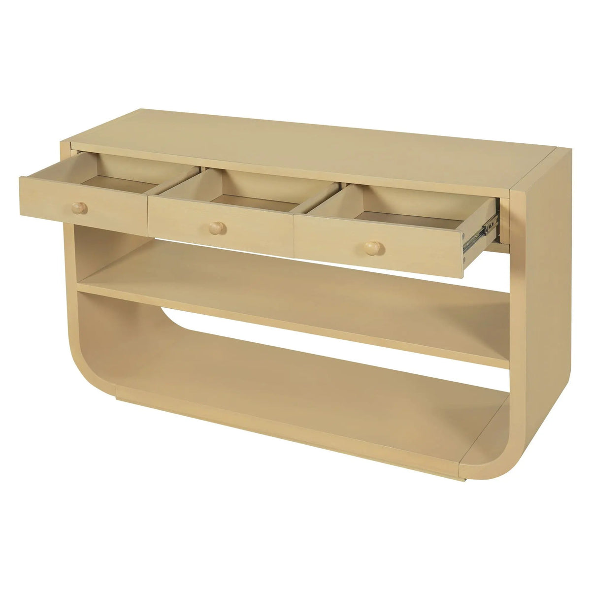 Console Table With 3 Soft Close Drawers & 2 Open Shelves by HouseOfZazla