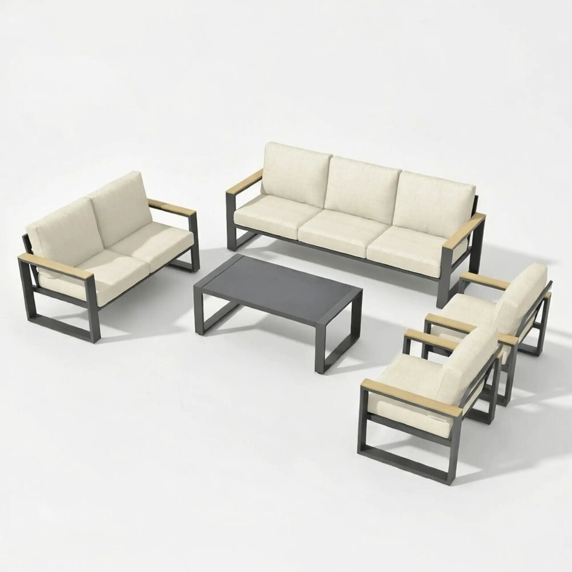 Modern Outdoor Sofa Set With Coffee Table by HouseOfZazla