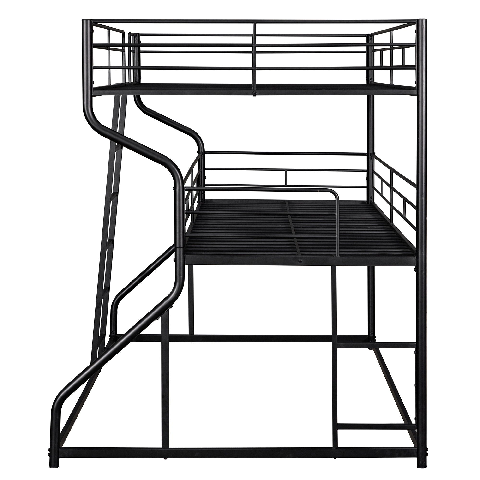 Industrial Triple Bunk Bed With Dual Ladders Frame, Space Saving Design by HouseOfZazla