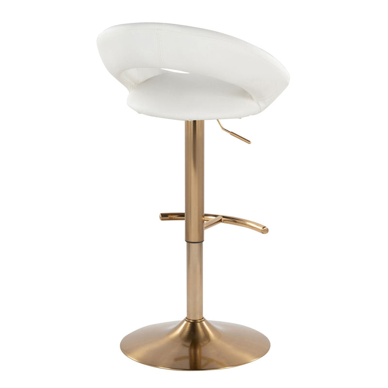 Posh - Contemporary / Glam Adjustable Barstool With Swivel With Rounded T Footrest (Set of 2) by Unique Piece Furniture