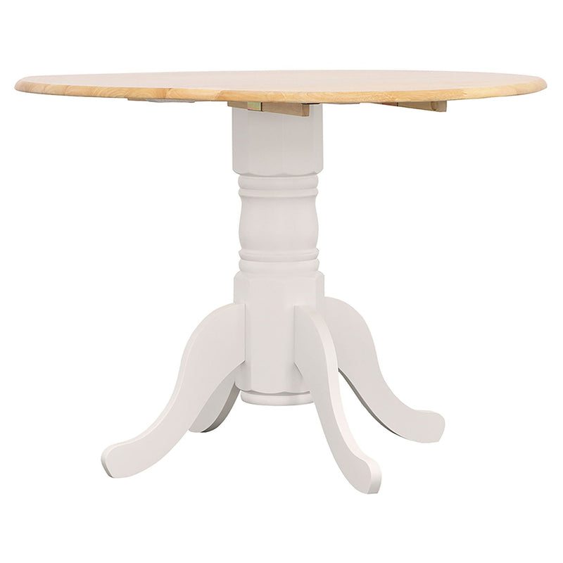 Greer - 5 Piece Dining Set With Drop Down Leaf Table And Curved Back Chairs - White by HouseOfZazla