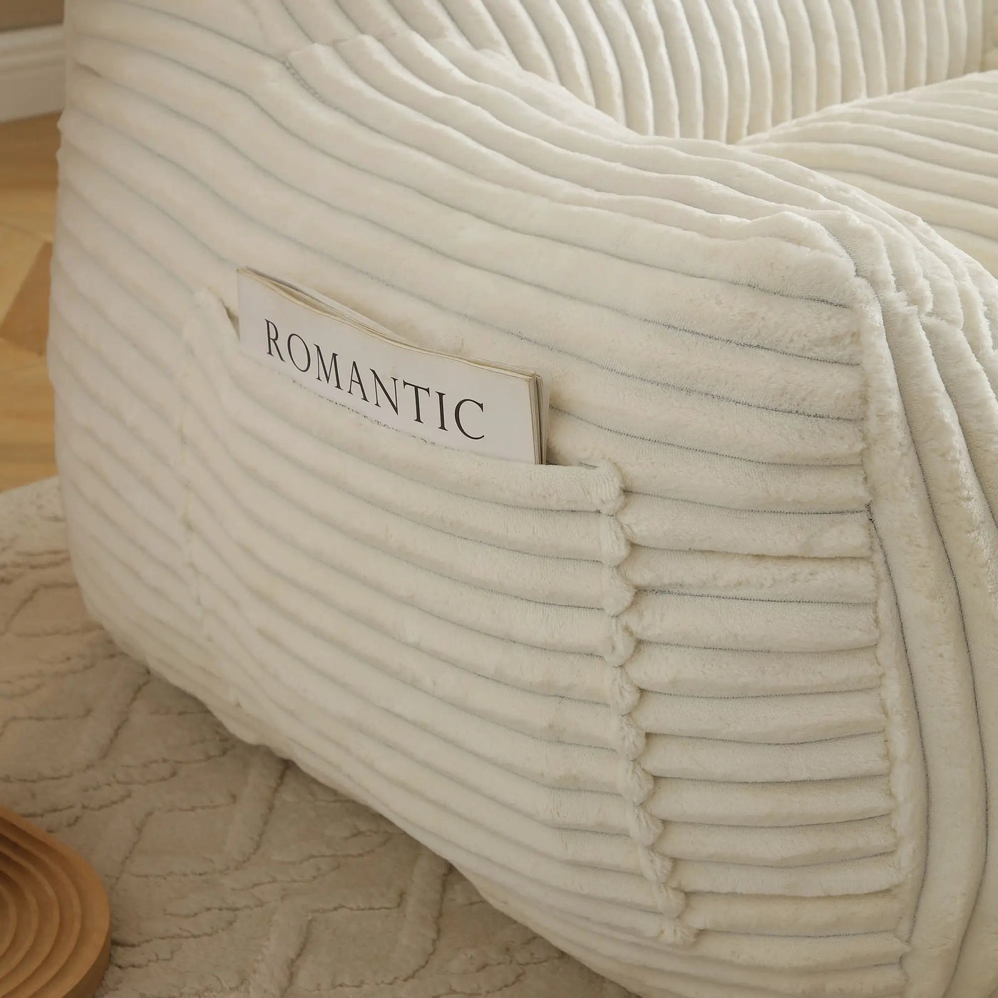 Giant Bean Bag Chair With Armrests And Footstool by Unique Piece Furniture