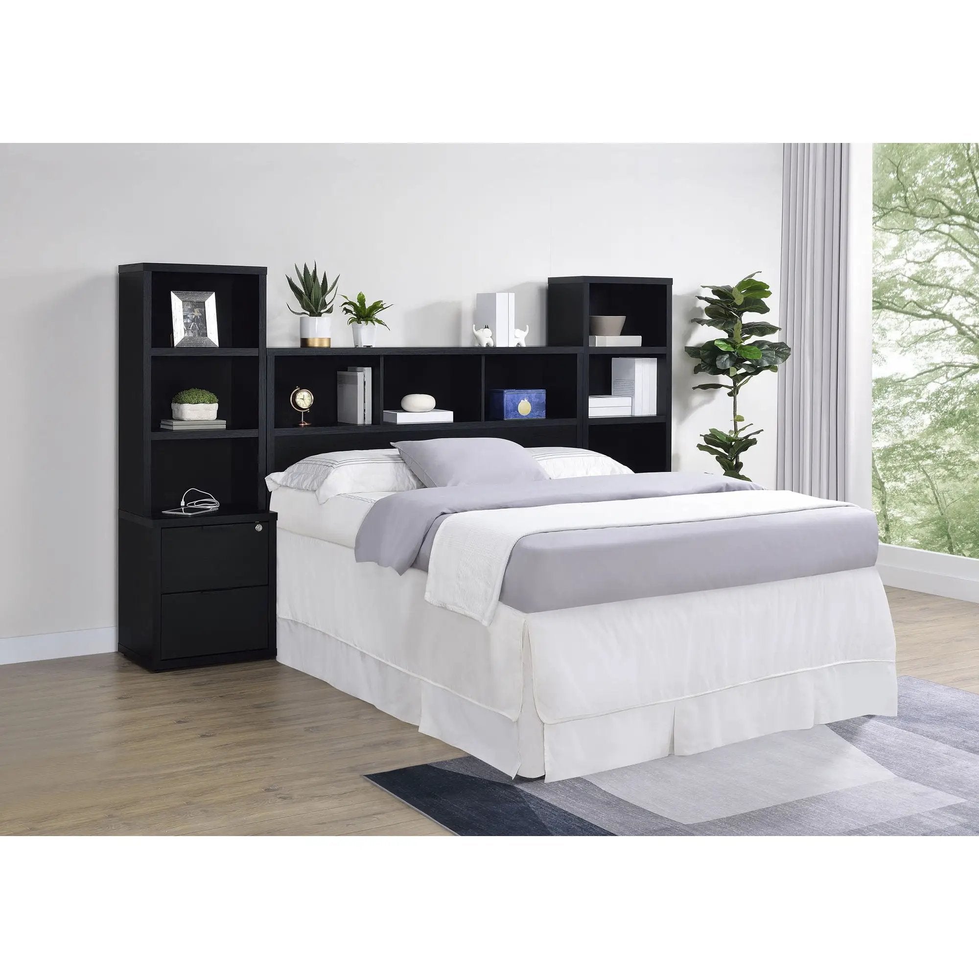 Geary - 3 Piece Bedroom Set With Bookcase Headboard by HouseOfZazla