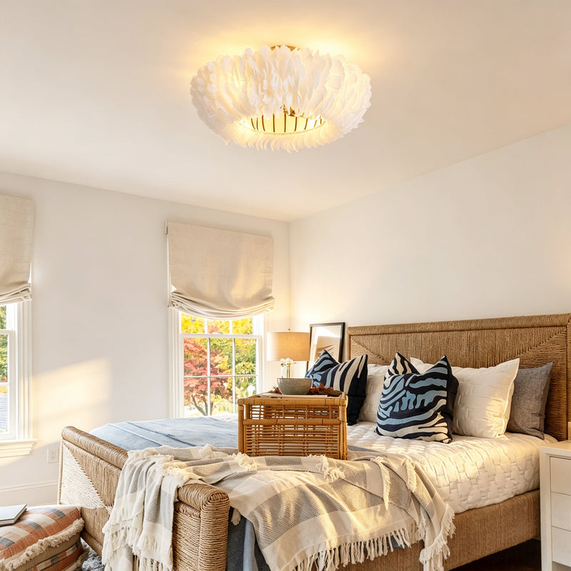 20" Feather-Dressed Caged Ceiling Fan with Remote and Light by HouseOfZazla