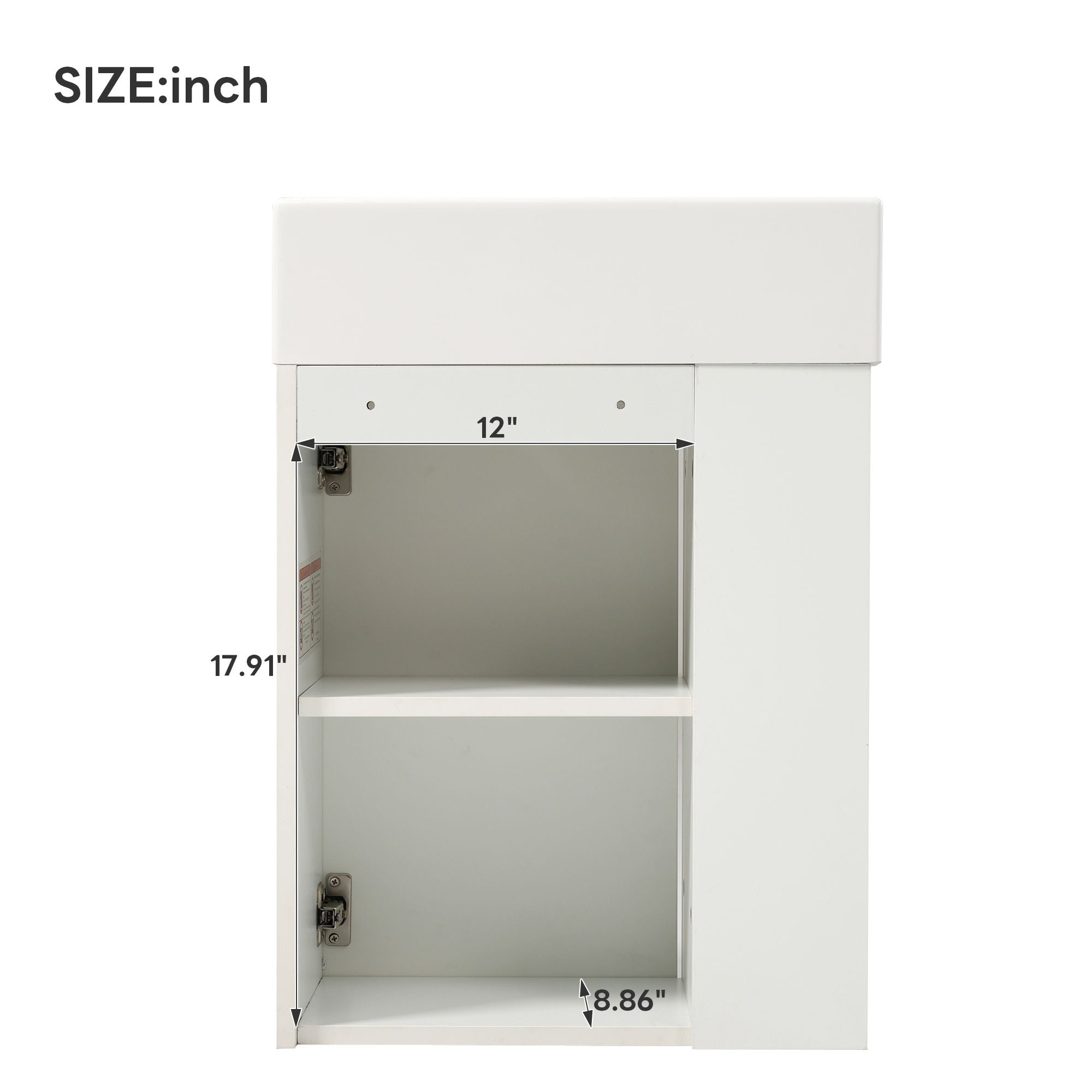 Floating Bathroom Vanity With Resin Basin, Left Side Storage - White by HouseOfZazla
