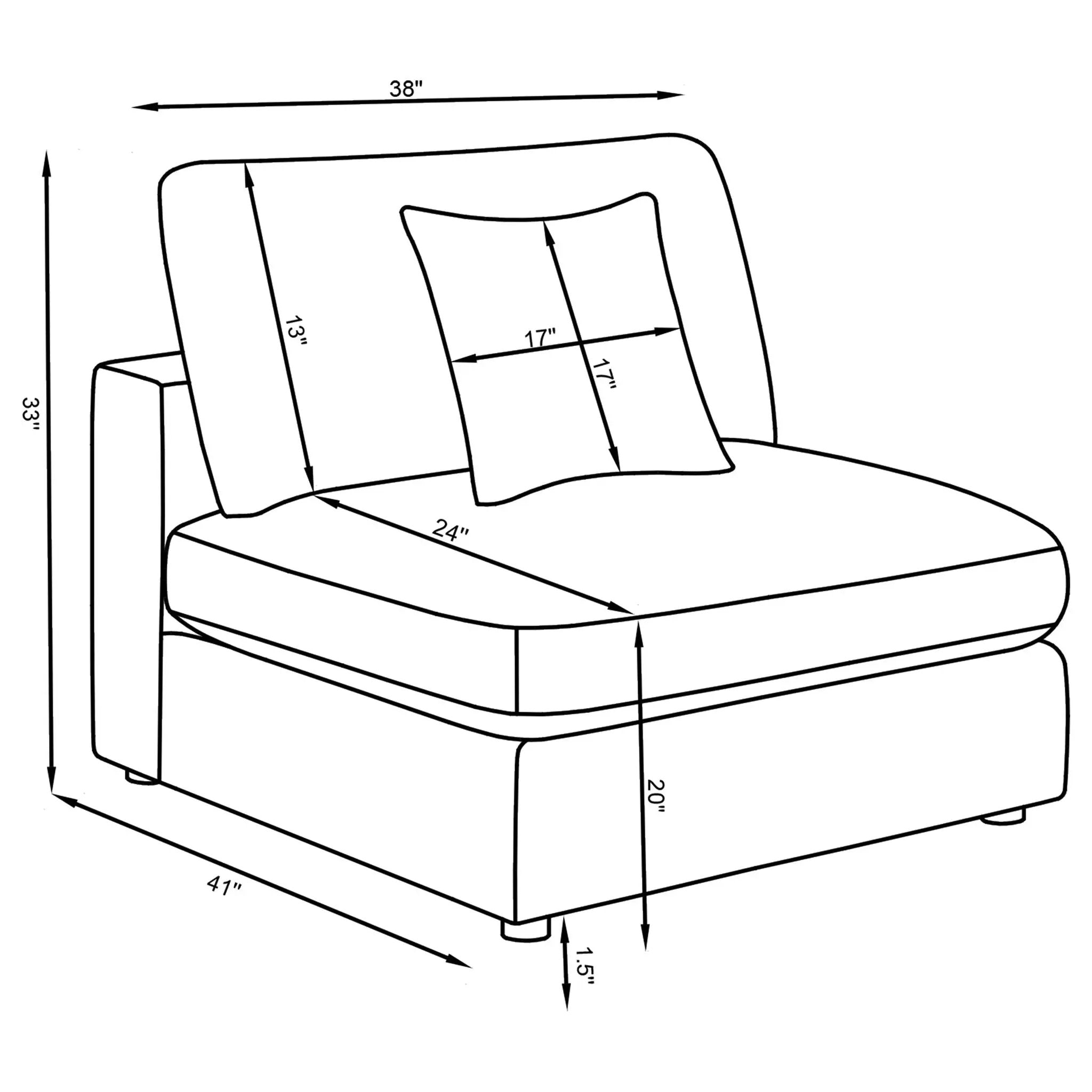 Duncan- Armless Chair With Removable Cushions by HouseOfZazla