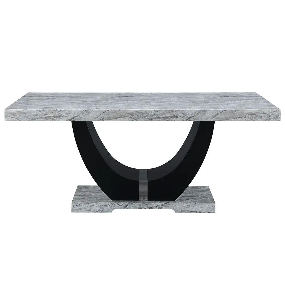 Caralin - Dining Table - Engineered Stone & Black by Unique Piece Furniture