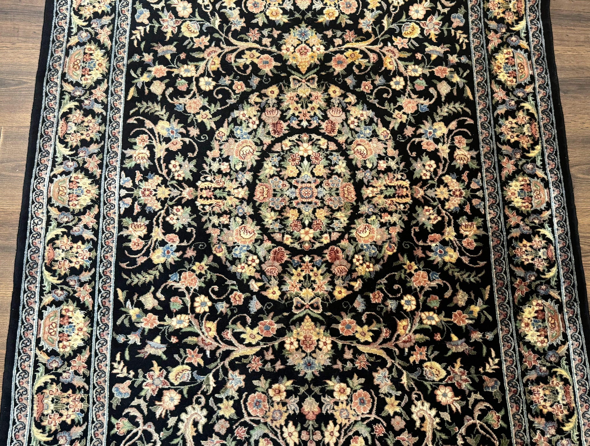 Sino Persian Rug 4x6, Very Fine 260 KPSI, Floral Medallion, Hand Knotted Wool Carpet by Jewel Rugs