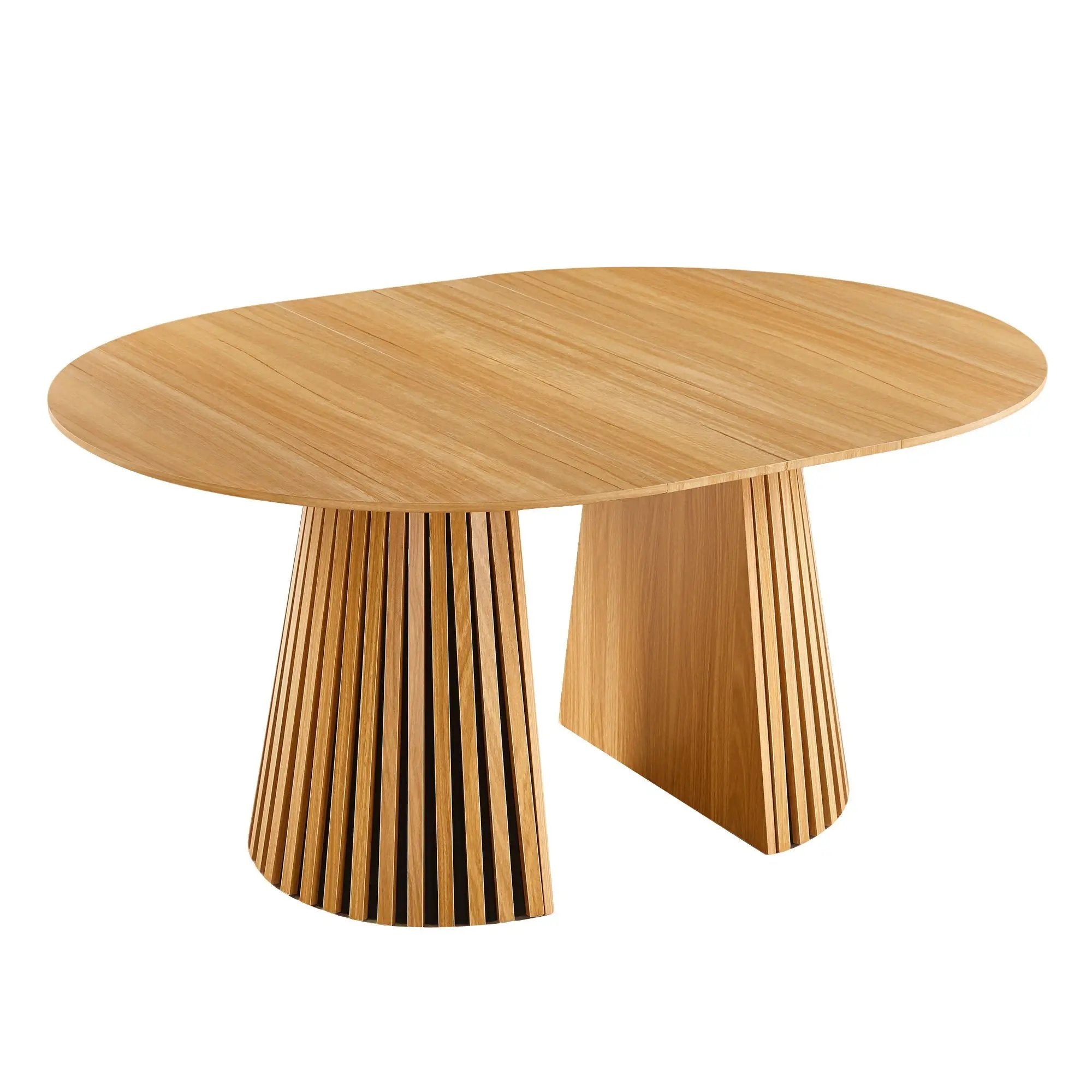 Extendable Pedestal Multifunctional Dining Table - Oak by Unique Piece Furniture
