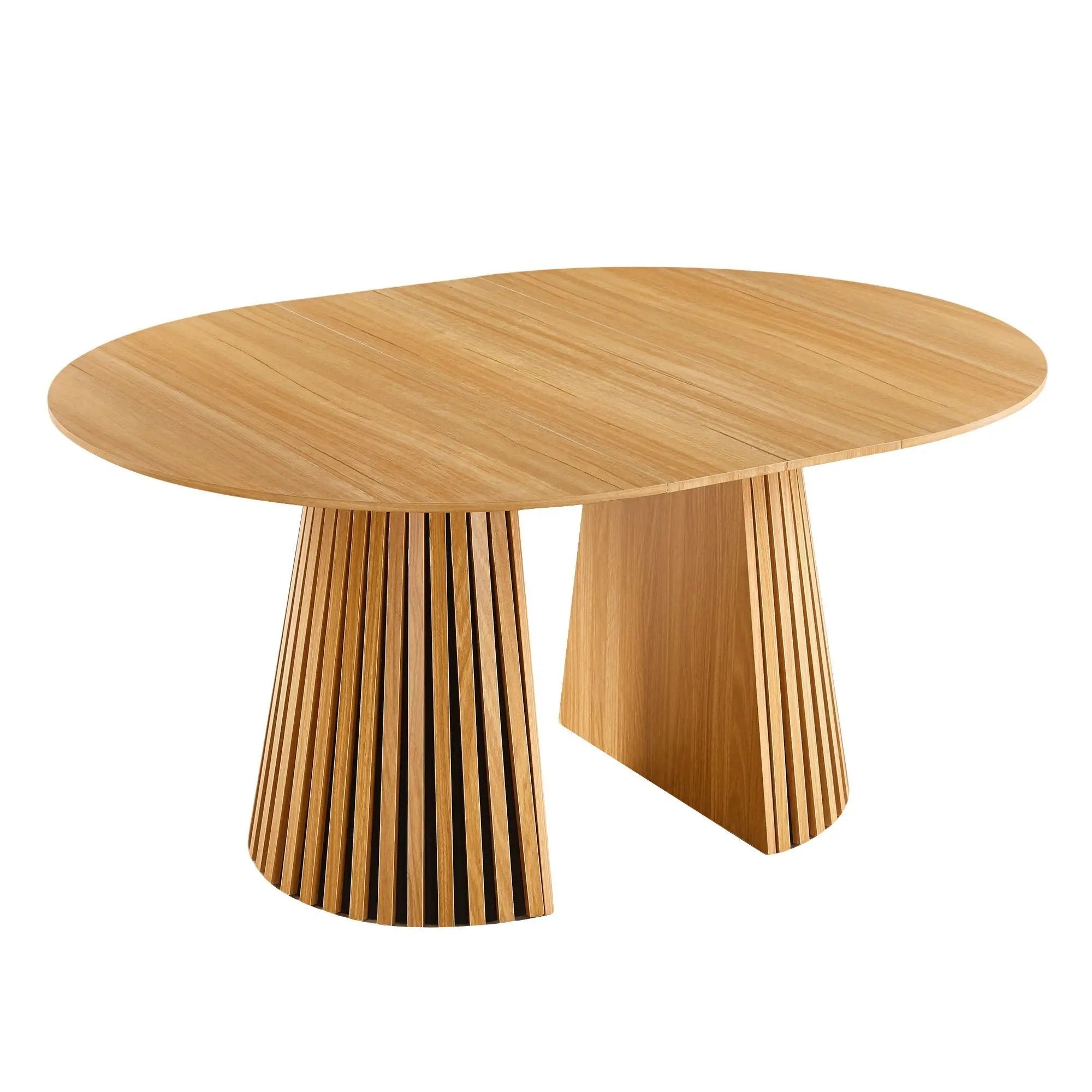 Extendable Pedestal Multifunctional Dining Table - Oak by HouseOfZazla