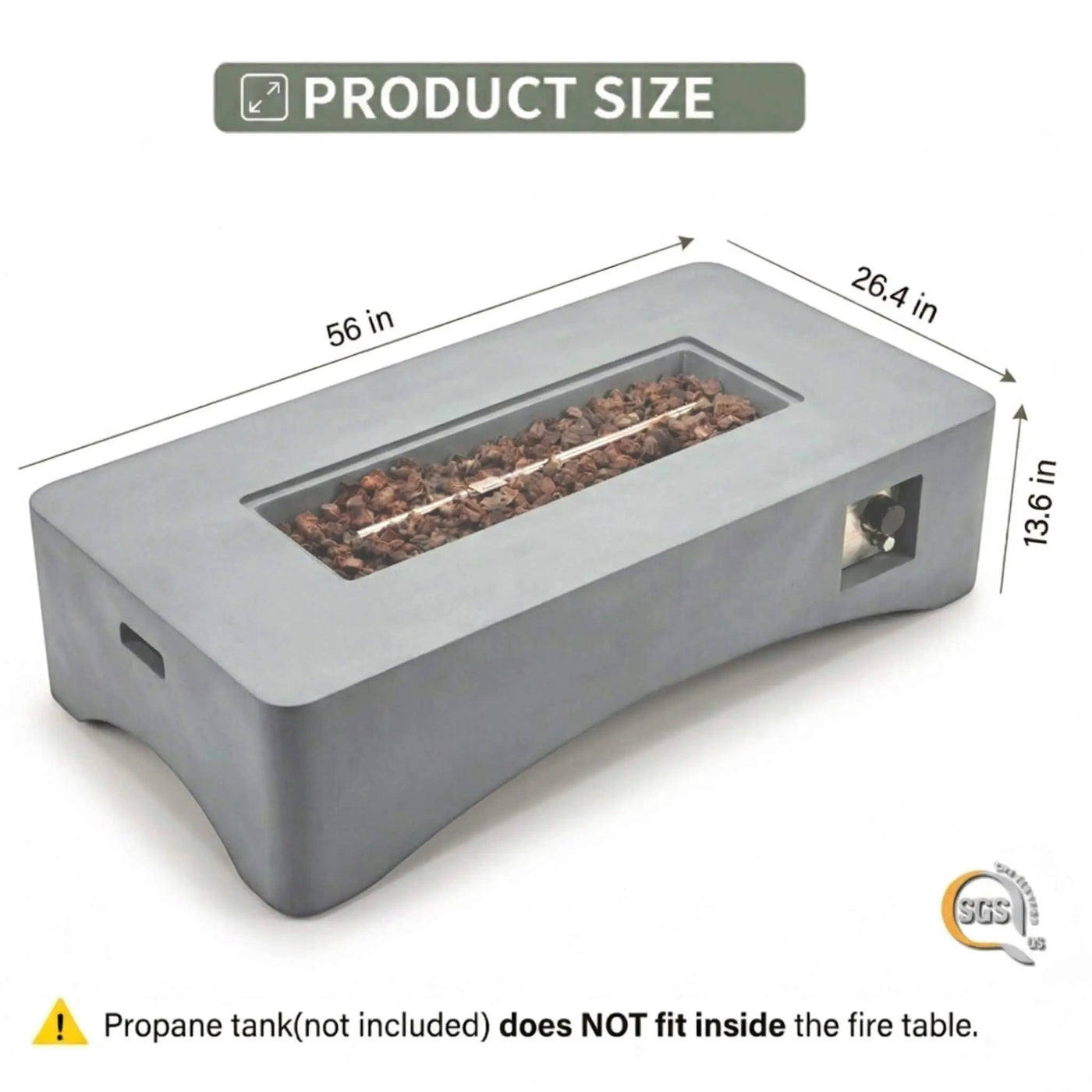 56-Inch 50K BTU Outdoor Modern Propane Fire Pit Table (SAK56830) by SAKSBY WHOLESALE