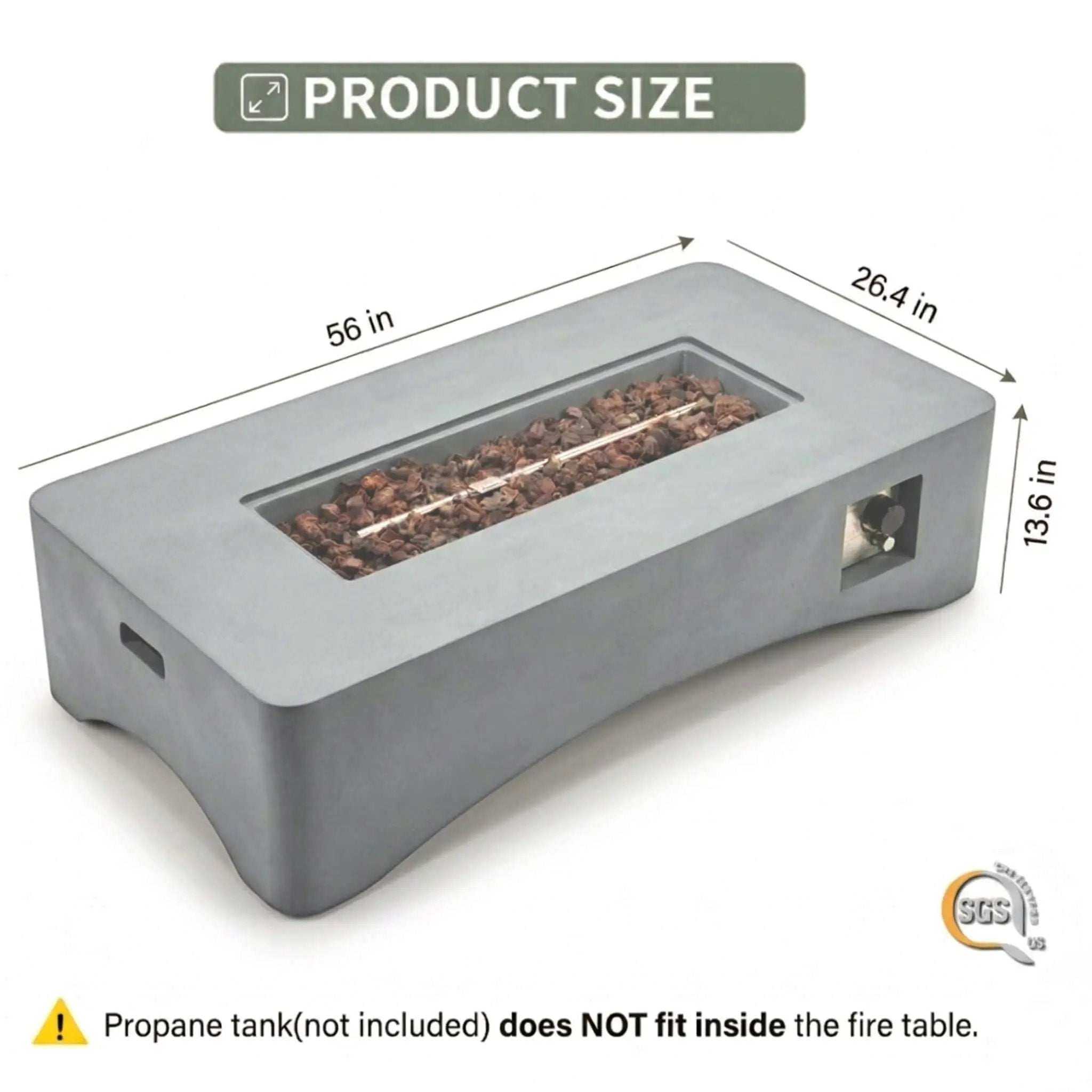 Alora 56-Inch 50K BTU Outdoor Modern Propane Fire Pit Table (SAK56830) by SAKSBY WHOLESALE