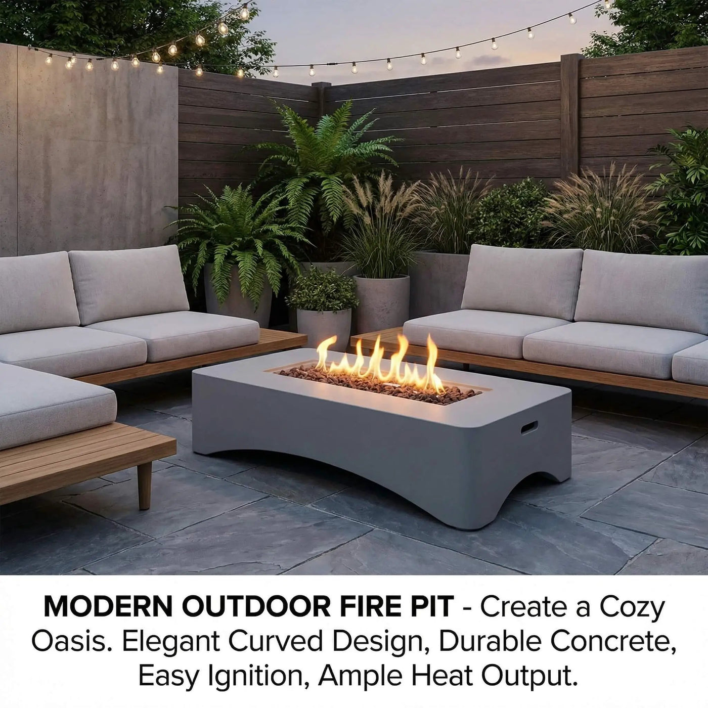 56-Inch 50K BTU Outdoor Modern Propane Fire Pit Table (SAK56830) by SAKSBY WHOLESALE