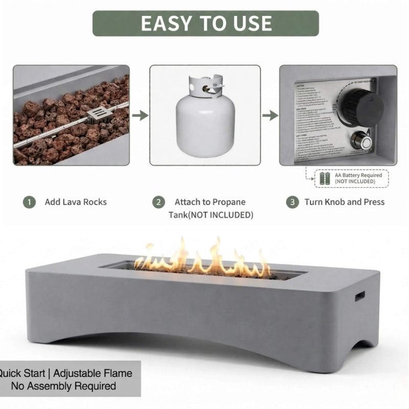 Alora 56-Inch 50K BTU Outdoor Modern Propane Fire Pit Table (SAK56830) by SAKSBY WHOLESALE